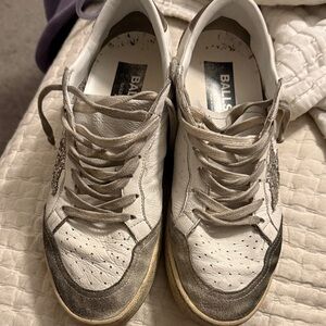 Golden Goose White and Gray Sneakers
